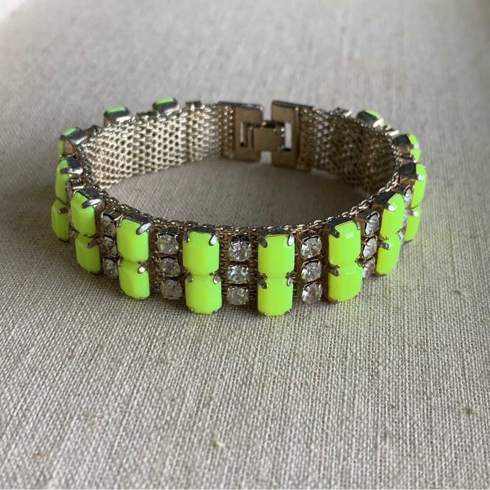 JCREW neon jeweled rhinestone bracelet